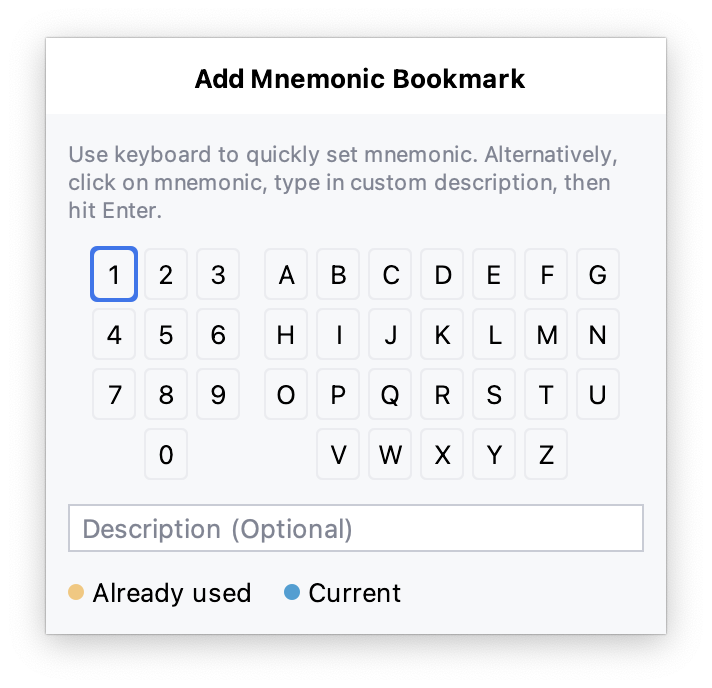 Add Mnemonic Bookmark