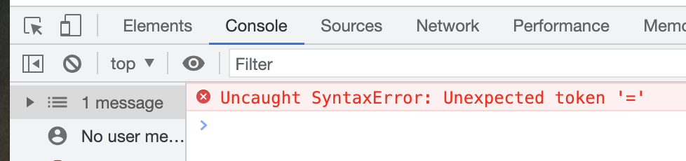 Syntax Error by Console